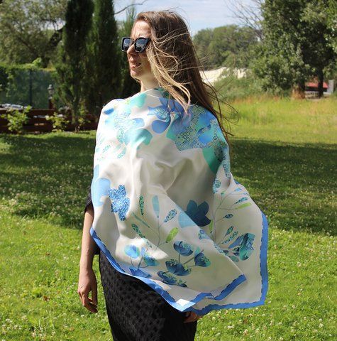 Deep Trust. Natural silk scarf