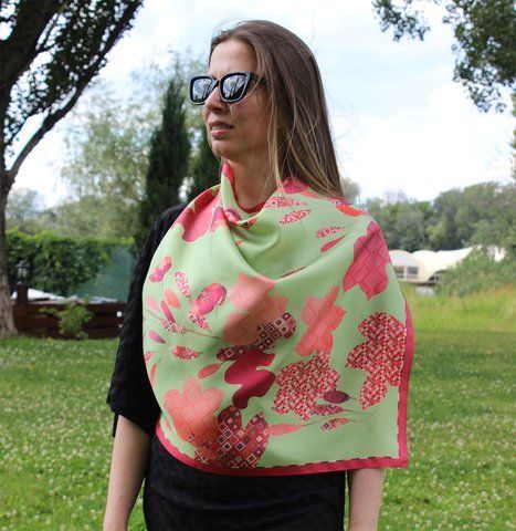 Embracing Warmth. Natural silk scarf
