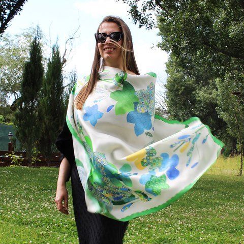 Light Acceptance. Natural silk scarf