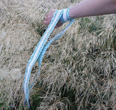 Azure Breeze. Natural silk twilly.