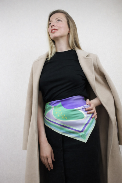 Sensual Periwinkle. Natural silk scarf.