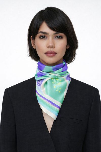 Sensual Periwinkle. Natural silk scarf.
