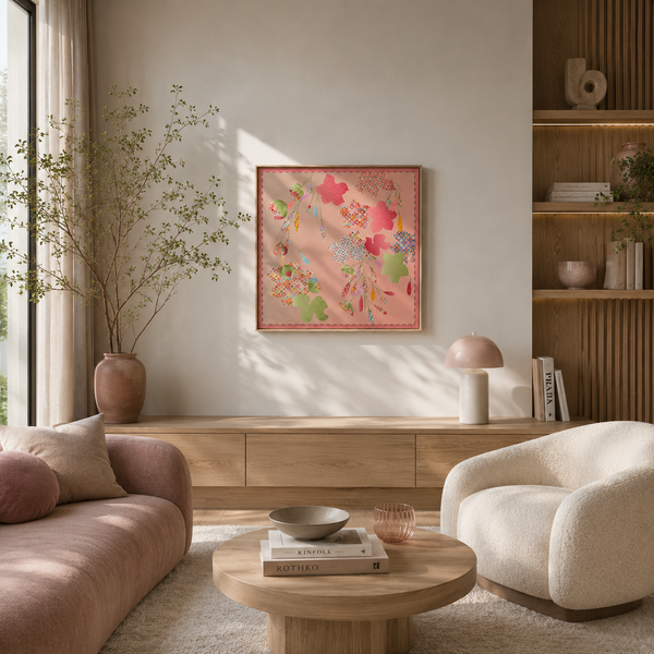 Triptych "Quiet Tenderness". Paintings on silk