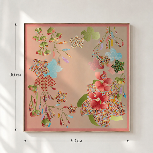 Triptych "Unity". Paintings on silk