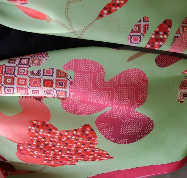 Embracing warmth. Natural silk scarf